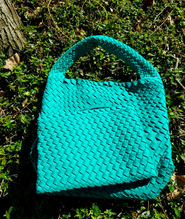 Mint Green Stylin' Woven Neoprene Handbag and Purse