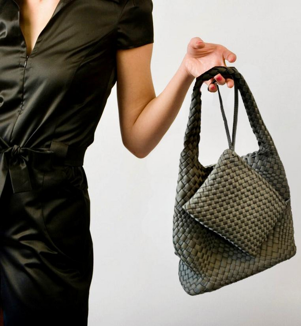 Midi Stylin' Woven Bag and Wristlet Set